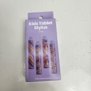 GEMS Kids Tablet Stylus 4 Pack Universal Styluses Fun Design Touch Screen Pen